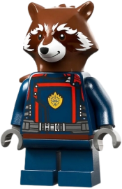 LEGO Rocket Raccoon - Dark Blue Suit, Reddish Brown Head minifigure