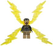 LEGO Electro - Black and Dark Tan Outfit, Medium Brown Head, Electricity Wings minifigure