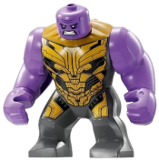 LEGO Thanos - Large Figure, Medium Lavender Arms Plain, Dark Bluish Gray Outfit with Gold Armor, Angry minifigure