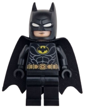 LEGO Batman - Black Suit, Gold Belt, Cowl with White Eyes, Neutral / Angry with Bared Teeth minifigure