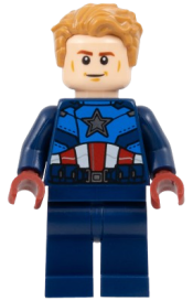 LEGO Captain America - Dark Blue Suit, Dark Red Hands, Hair minifigure