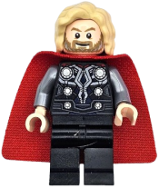 LEGO Thor - Spongy Cape with Single Hole, Black Legs, Bushy Hair minifigure