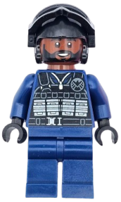 LEGO SHIELD Agent - Male, Tactical Vest, Black Goggles, Reddish Brown Head minifigure