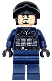LEGO SHIELD Agent - Tony Stark, Tactical Vest, Black Helmet and Goggles minifigure