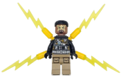 LEGO Electro - Black and Dark Tan Outfit, Medium Brown Head, Small Electricity Wings minifigure