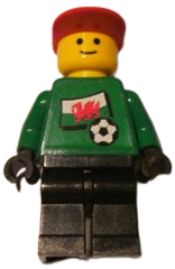 LEGO Soccer Player - Welsh Goalie, Welsh Flag Torso Sticker on Front, White Number Sticker on Back (1, 18 or 22, specify number in listing) minifigure