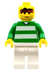 LEGO Soccer Player - Green and White Team with Number 3 on Back minifigure