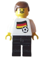 LEGO Soccer Player - German Player 1, German Flag Torso Sticker on Front, Black Number Sticker on Back (specify number in listing) minifigure