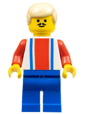 LEGO Soccer Player - Red, White, and Blue Team with Number 9 on Back, Tan Hair minifigure