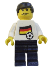 LEGO Soccer Player - German Player 3, German Flag Torso Sticker on Front, Black Number Sticker on Back (specify number in listing) minifigure