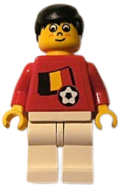 LEGO Soccer Player - Belgian Player 5, Belgian Flag Torso Sticker on Front, Black Number Sticker on Back (specify number in listing) minifigure