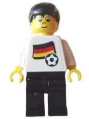 LEGO Soccer Player - German Player 5, German Flag Torso Sticker on Front, Black Number Sticker on Back (specify number in listing) minifigure