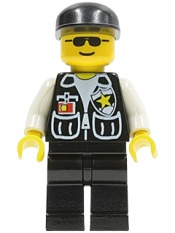 LEGO Police - Sheriff Star and 2 Pockets, Black Legs, White Arms, Black Cap, Black Sunglasses minifigure