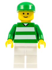 LEGO Soccer Fan Green & White Team, Green Cap minifigure