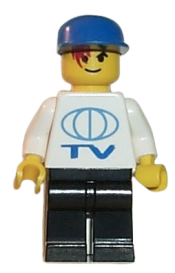 LEGO TV Logo Large Pattern, Black Legs, Blue Cap minifigure