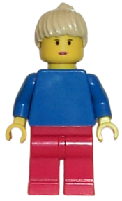 LEGO Soccer Player Womens Team, Tan Ponytail Hair, Red Lips minifigure