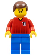 LEGO Soccer Player - Red and Blue Team with Number 11 minifigure