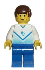 LEGO Soccer Player White & Blue Team with shirt  #4 minifigure