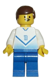 LEGO Soccer Player White & Blue Team with shirt #11 minifigure