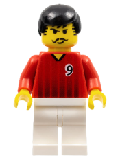 LEGO Soccer Player - Red and White Team with Number 9 minifigure