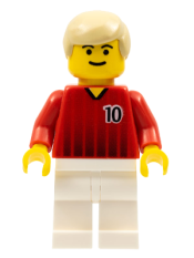 LEGO Soccer Player - Red and White Team with Number 10 minifigure