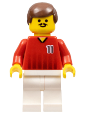 LEGO Soccer Player - Red and White Team with Number 11 minifigure