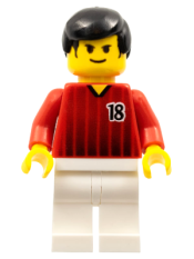 LEGO Soccer Player - Red and White Team with Number 18 minifigure