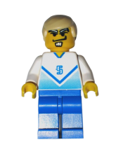 LEGO Soccer Player White & Blue Team with shirt  #5 minifigure