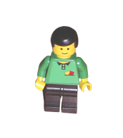 LEGO Soccer Referee Green - Black Legs, Yellow & Red Cards Torso Sticker (Shell) minifigure