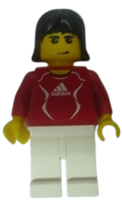 LEGO Soccer Player Red - Adidas Logo, Red and White Torso Stickers (#9) minifigure