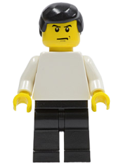 LEGO Plain White Torso with White Arms, Black Legs, Black Male Hair (Soccer Player) minifigure