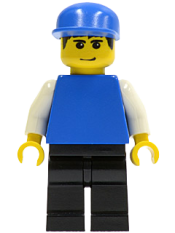 LEGO Plain Blue Torso with White Arms, Black Legs, Blue Cap (Soccer Goalie) minifigure