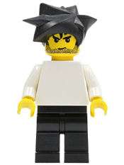 LEGO Plain White Torso with White Arms, Black Legs, Black Hair Angular Swept Sideways (Adidas Super Goalie) minifigure