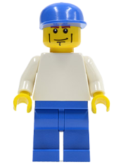 LEGO Plain White Torso with White Arms, Blue Legs, Blue Cap (Soccer Player) minifigure