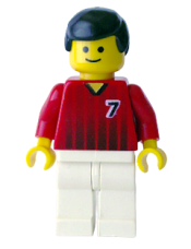 LEGO Soccer Player - Red and White Team with Number 7 minifigure