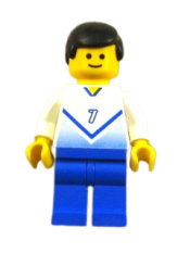 LEGO Soccer Player White & Blue Team with shirt  #7 minifigure