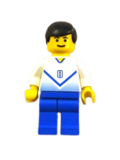 LEGO Soccer Player White & Blue Team with shirt  #8 minifigure