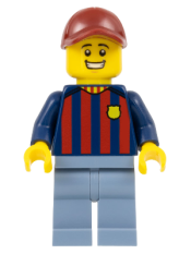 LEGO Soccer Fan - FC Barcelona, Male, Sand Blue Legs minifigure