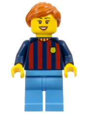 LEGO Soccer Fan - FC Barcelona, Female, Medium Blue Legs minifigure