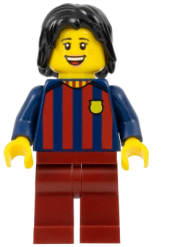 LEGO Soccer Fan - FC Barcelona, Female, Dark Red Legs minifigure