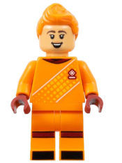 LEGO Soccer Spectator - Orange Goalie Uniform, Orange Hair minifigure