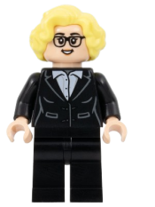 LEGO Soccer Coach - Black Suit, Glasses, Bright Light Yellow Hair minifigure