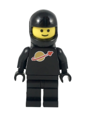 LEGO Classic Space - Black with Air Tanks and Motorcycle (Standard) Helmet, Logo High on Torso (Second Reissue) minifigure
