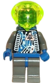 LEGO Insectoids Zotaxian Alien - Male, Gray and Blue with Silver Circuits and Hoses (Lieutenant Maverick) minifigure