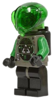 LEGO Insectoids Zotaxian Alien - Male, Gray and Green with Green Circuits and Silver Panels (Techno Leon) minifigure
