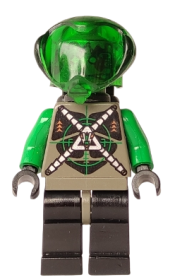 LEGO Insectoids Zotaxian Alien - Male, Gray and Green with Green Circuits and Silver Hoses, with Air Tanks (Danny Longlegs / Corporal Steel) minifigure