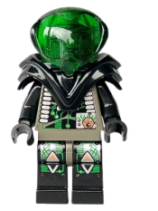 LEGO Insectoids Zotaxian Alien - Male, Gray and Black with Green Circuits and Silver Hoses, with Armor (Professor Webb / Locust) minifigure