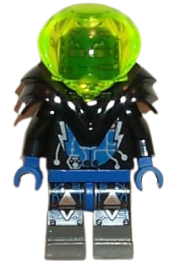 LEGO Insectoids Zotaxian Alien - Male, Black and Blue with Silver Circuits, with Armor (Captain Wizer / Captain Zec) minifigure