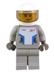 LEGO Star Justice Astronaut 1 - with Torso Sticker (Silver Badge), Smirk and Stubble Beard minifigure