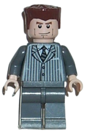 LEGO Harry Osborn 2, Dark Bluish Gray Suit Torso, Dark Bluish Gray Legs minifigure